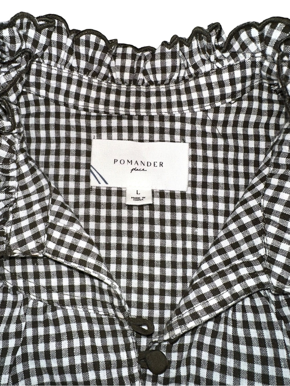 Tuckernuck Pomander Place Selena Gingham Puff Sleeve Tiered Mini Dress LARGE - Picture 4 of 7
